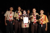 Tidur di Tenda Bersama Pramuka, Bupati Afni: Semangat Kalian Ibarat Api Unggun