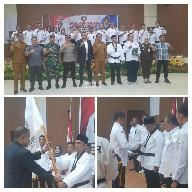 Pelantikan Pengurus Taekwondo Kampar, Penyerahan Bendera Pataka, Dabok dan Sabuk Tandai Awal Kepemimpinan Baru