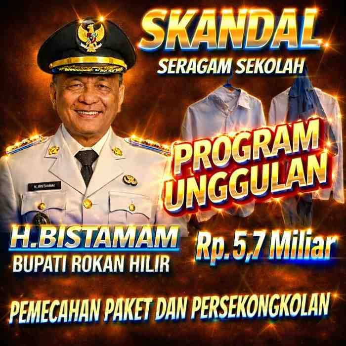 BAKORNAS: Rp 5,7 Miliar Untuk Seragam Se-Rohil Rp 2.750 Juta Menguap. CV PUTRA MANDIRI Baru Muncul Tak Punya Sejarah!