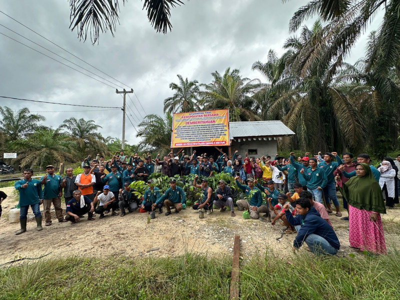 Kelompok Tani Lakukan Kesepakatan Bersama Pasang Plang di Lokasi Kebun Edi Kurniawan Yang Telah Inkrach di PN Bangkinang