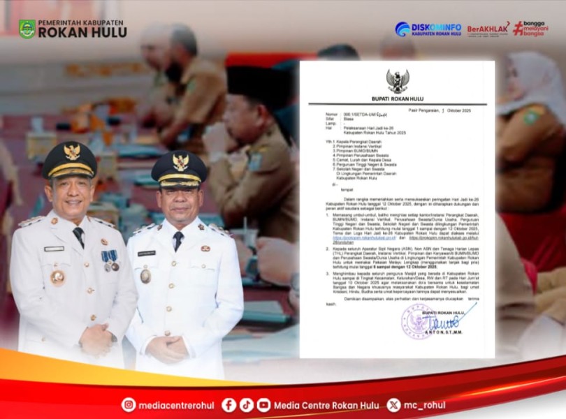 Pemerintah Rohul Ajak Seluruh Elemen Masyarakat Sukseskan Hari Jadi ke-26