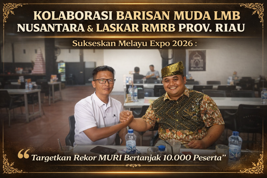 Kolabs Barisan Muda LMB Nusantara Bersama Laskar RMRB Sukseskan Melayu Expo Nusantara 2026, Ukir Rekor MURI Bertanjak 10.000 Peserta