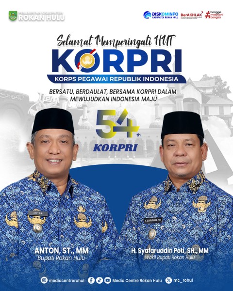 Pemerintah kabupaten Rokan hulu mengucapkan selamat HUT KORPRI