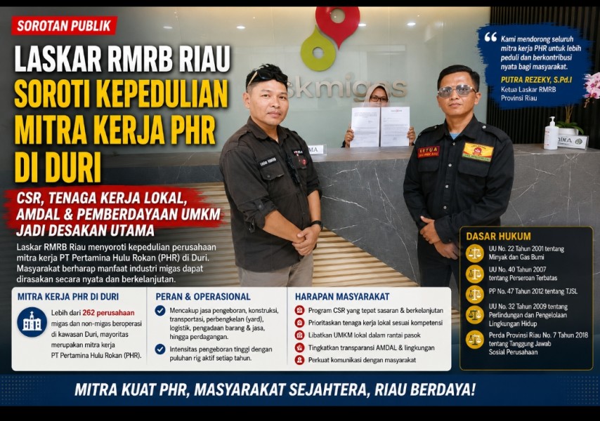Laskar RMRB Riau Ajak Mitra Kerja Pertamina Hulu Rokan Wilayah Duri Perkuat Kepedulian Sosial