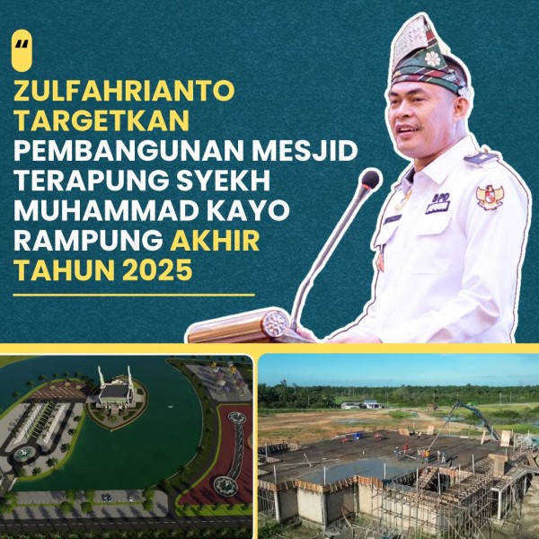 Zulfahrianto Targetkan  Pembangunan Mesjid Terapung Syekh Muhammad Kayo Rampung Akhir Tahun 2025