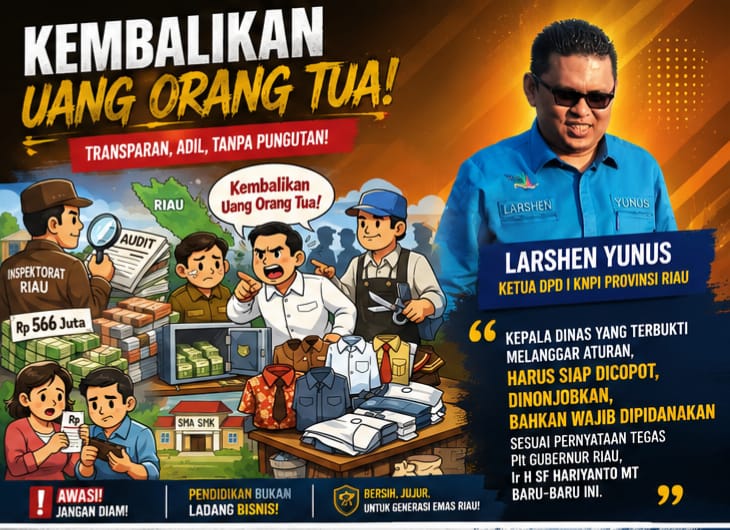 Tak Cukup Kembalikan Dana! Ketua KNPI Riau Minta Dalang Penyimpangan Seragam Sekolah Diungkap