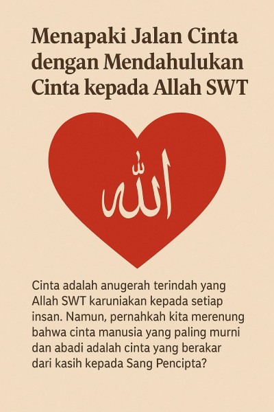 Menapaki Jalan Cinta Dengan Mendahulukan Cinta Kepada Allah SWT