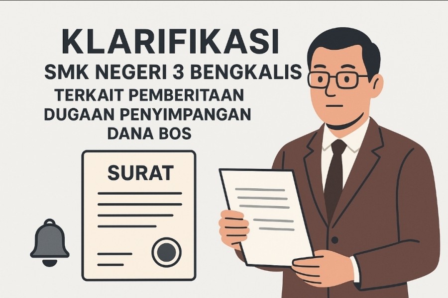 KLARIFIKASI SMK NEGERI 3 BENGKALIS TERKAIT PEMBERITAAN DUGAAN PENYIMPANGAN DANA BOS