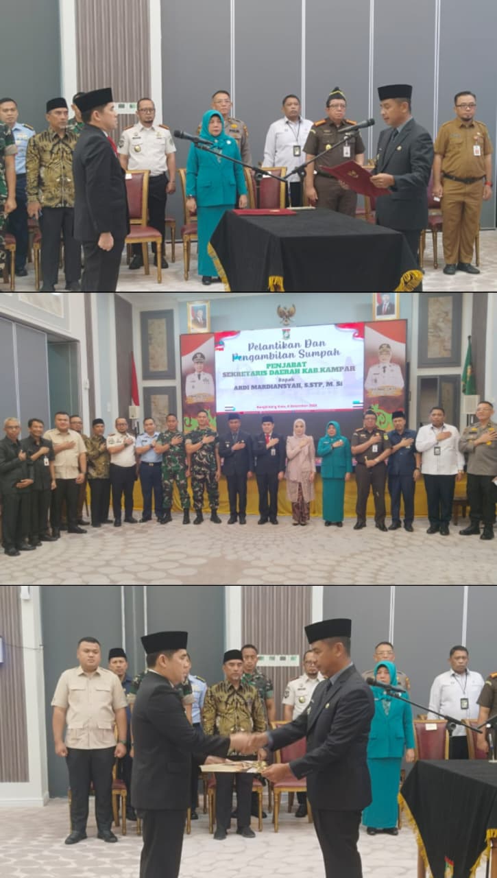 Dandim 0313/KPR menghadiri Hari pelantikan Ardi Mardiansyah Sebagai Plt Sekda Kampar