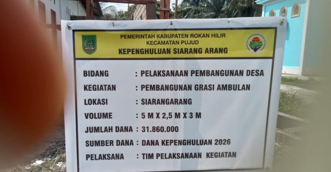 Tokoh Masyarakat Siarang Arang Soroti Pembangunan Garasi Ambulans, Minta Pemerintah Utamakan Skala Prioritas
