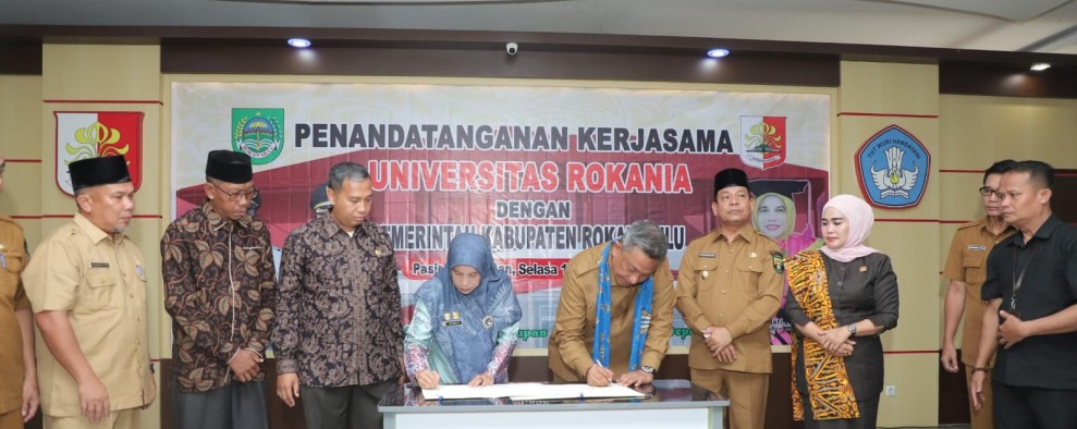 Pemkab Rokan Hulu Teken MoU dengan Universitas Rokania dan Resmikan Gedung Perpustakaan Baru