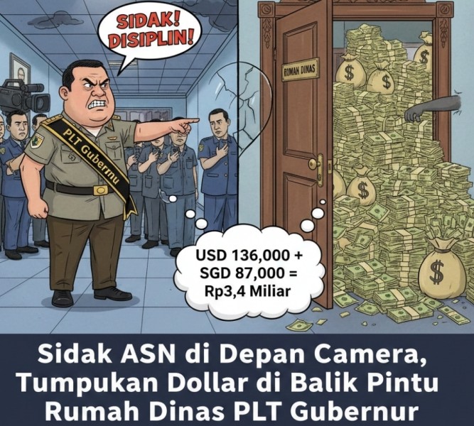Sidak ASN di Depan Kamera, Tumpukan Dollar di Balik Pintu Rumah Dinas Plt Gubernur