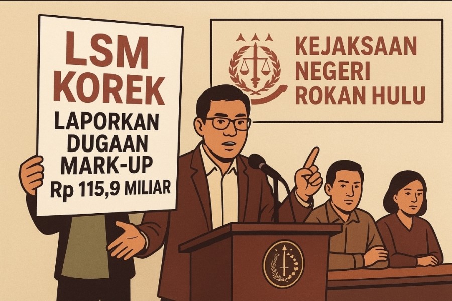 LSM KOREK Laporkan Dugaan Mark-Up Rp 115,9 Miliar ke Kejaksaan Negeri Rokan Hulu