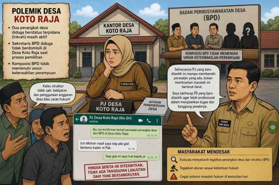 Kisruh Desa Koto Raja, Warga Pertanyakan Keabsahan Perangkat dan Struktur BPD