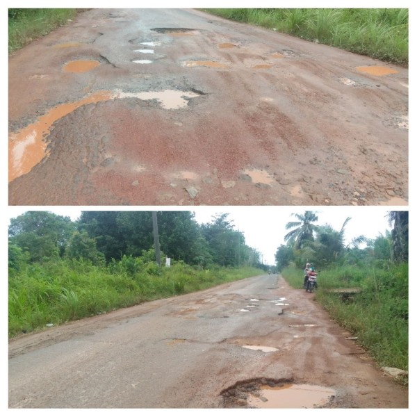 Warga Desa Air Duren Mengeluh, Jalan Rusak Parah Menuju Pangkalpinang Sering Telan Korban