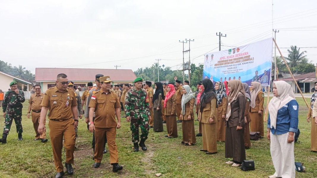 Wabup Rohul H. Syafaruddin Poti Pimpin Apel Siaga Penanganan Karhutla di Kecamatan Kepenuhan Hulu