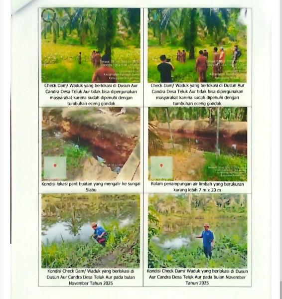 Tim Gabungan DLH Rokan Hulu dan Aliansi Masyarakat Turun ke Lapangan, Verifikasi Dugaan Pencemaran Lingkungan oleh PT KSM di Desa Teluk Aur