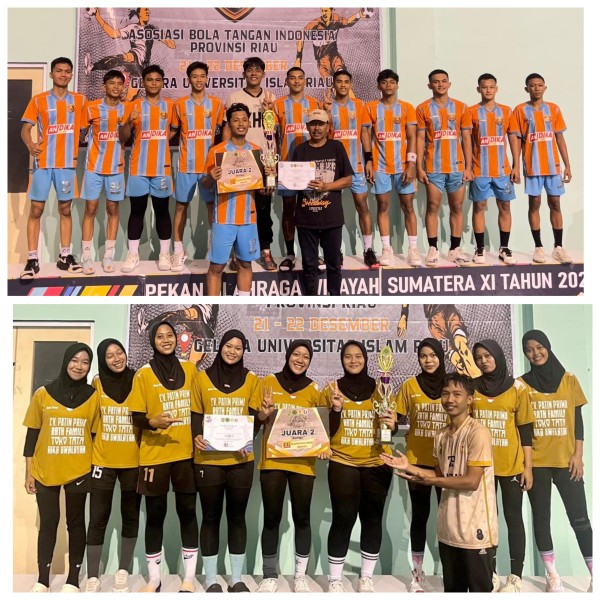 Tim Kampar Raih Juara 2 Handball Di Kejuaraan Provinsi (kejuprov) Di Pekanbaru GOR Universitas Islam Riau