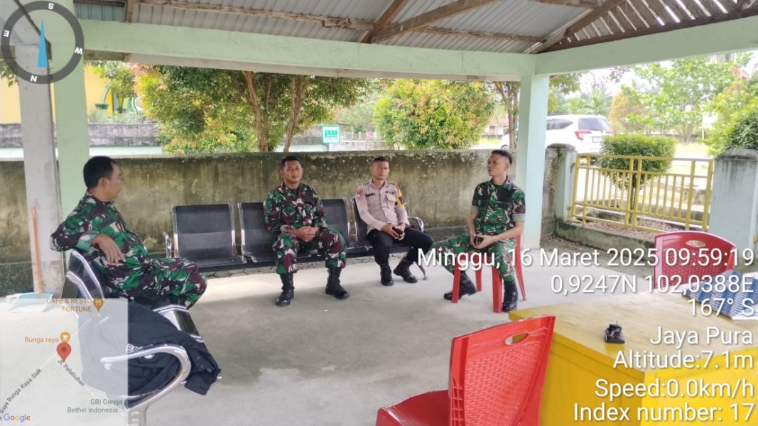 Pengamanan Posko PSU Jayapura, Kodim 0322/Siak dan Polri Bersatu Jaga Stabilitas Bungaraya Jelang Pemilu Ulang