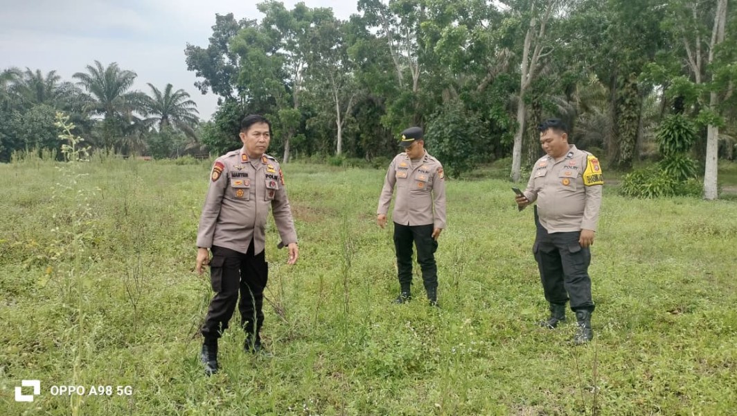 Polsek Minas Cek Calon Lahan Penanaman Jagung Kuartal II di Rantau Bertuah
