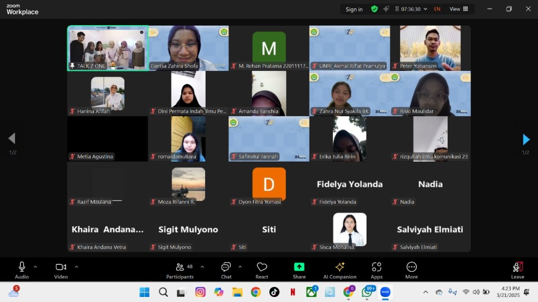Kolaborasi Kelas Event Organizer: Mahasiswa IKOM dan IP (MBKM) FISIP UNRI Selenggarakan talkZone - GEN Z LIFESTYLE: Balancing College, Work, and Health!