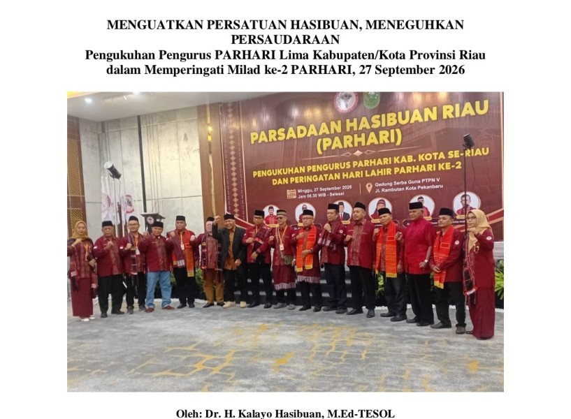 MENGUATKAN PERSATUAN HASIBUAN, MENEGUHKAN PERSAUDARAAN