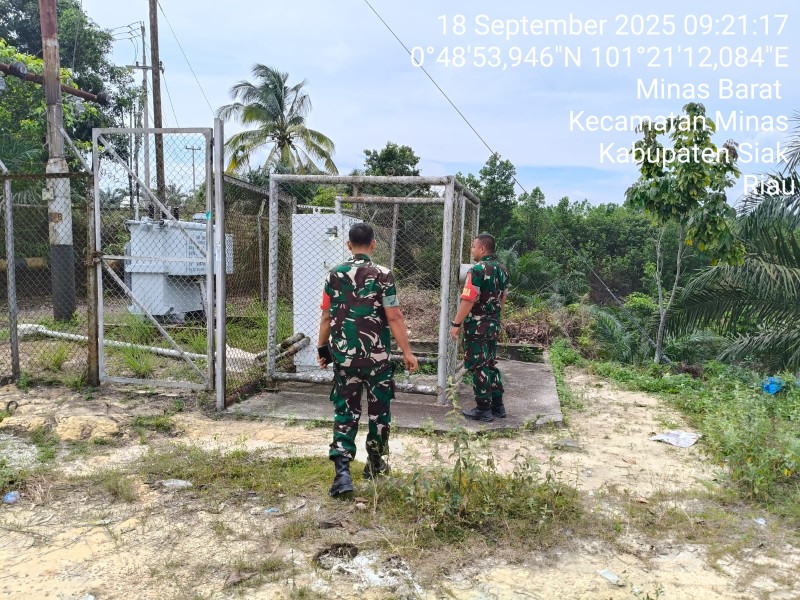 Babinsa Serda Mayus dan Kopda Hutagalung Gelar Patroli di Area 6 Minas Field