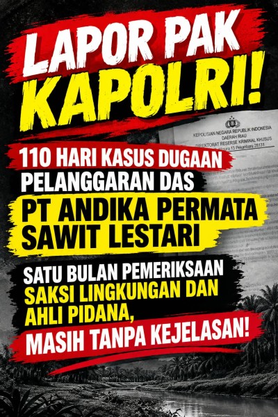 MERIAM Pertanyakan Penanganan Dugaan Pelanggaran DAS PT Andika Permata Sawit Lestari, Sudah 110 Hari Belum Ada Kejelasan