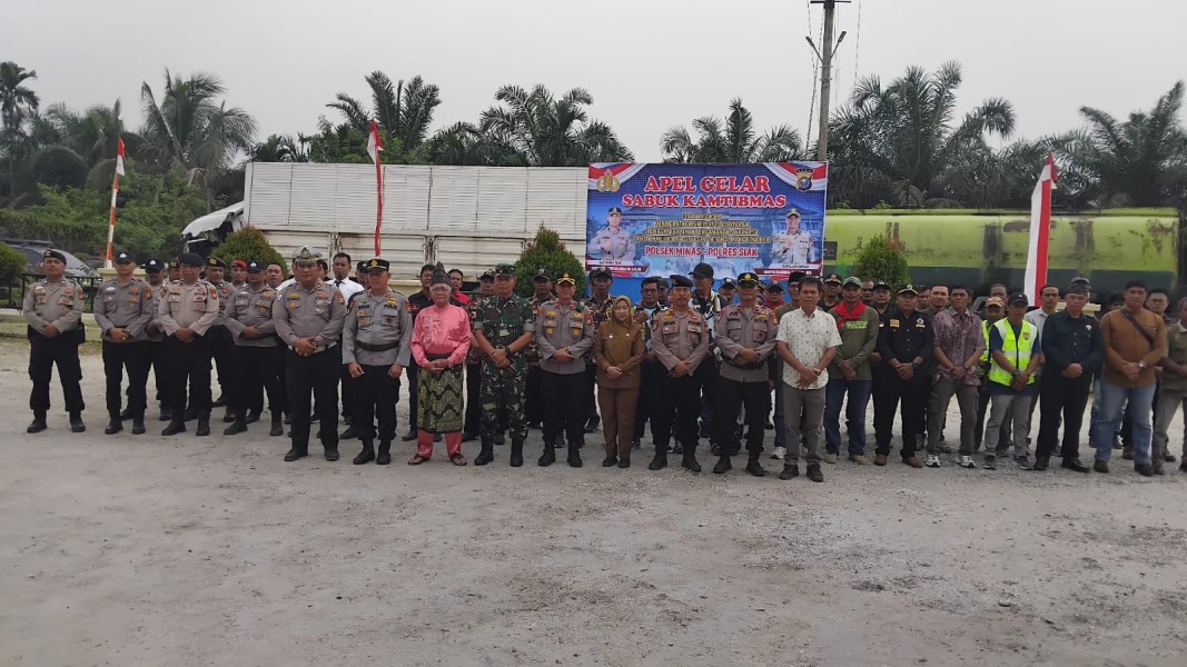 Apel Sabuk Kamtibmas Digelar di Minas, Kapolsek Ajak Masyarakat Perkuat Siskamling dan Deteksi Dini