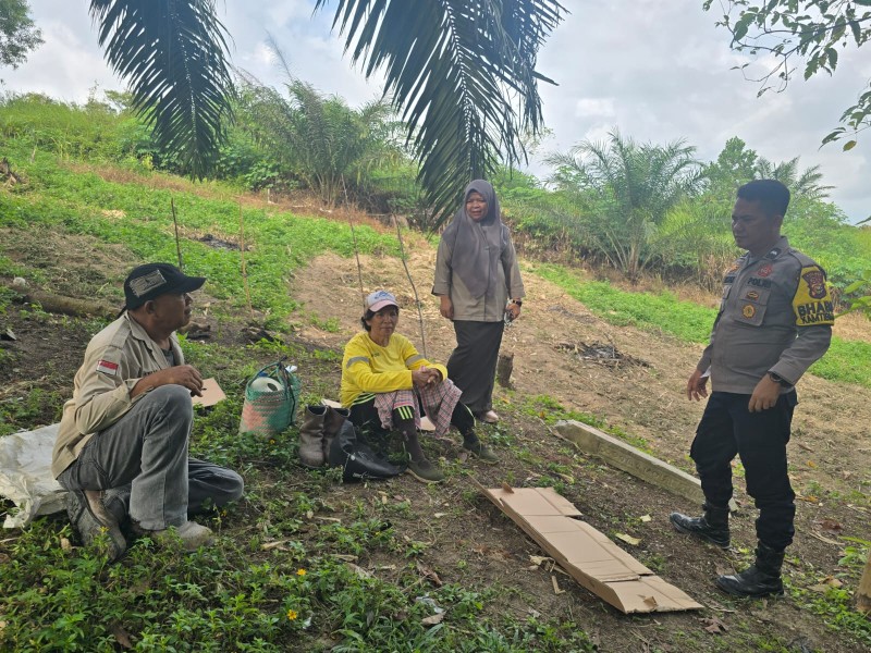 Polsek Minas Dampingi Kelompok Tani Bersihkan Lahan untuk Penanaman Jagung Kuartal Kedua