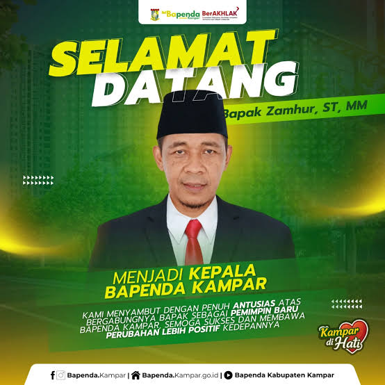 Kepala bapenda zamhur diakui warga kampar, pengelolaan dinilai lebih terbuka.