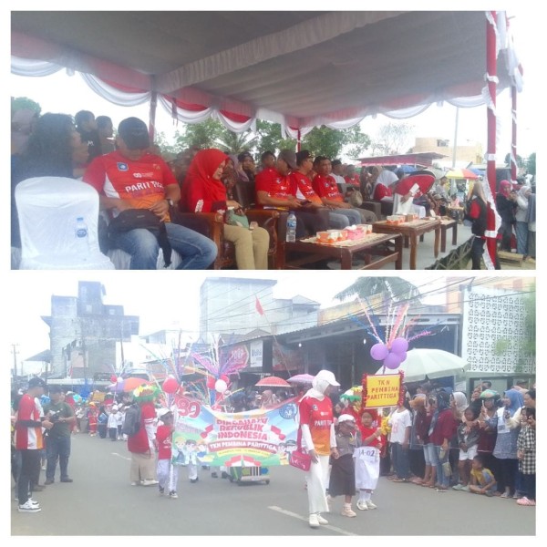 Danramil 0431-01 Parit Tiga Hadiri Pawai Karnaval HUT RI ke-80 di Parit Tiga Jebus