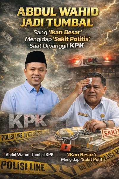 Abdul Wahid Jadi Tumbal, Sang ‘Ikan Besar’ Mengidap ‘Sakit Politis’ Saat Dipanggil KPK