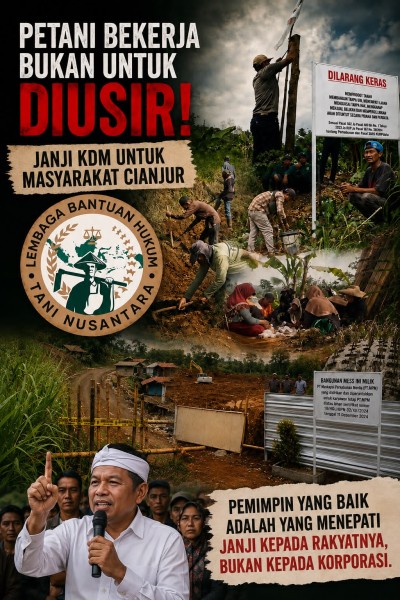 LBH TANI NUSANTARA: Kang Dedi Mulyadi Harus Tepati Janji kepada Masyarakat Desa Batu Lawang, Jangan Tutup Mata atas Perjuangan Warga dalam Sengketa Pembebasan Lahan PT Maskapai Perkebunan Moelia (PT.MPM)