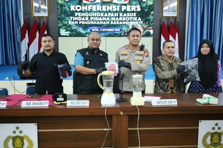 Wabup Siak Apresiasi Polres Ungkap 1 Kilogram Sabu, Dorong Masyarakat Bantu Putus Mata Rantai Narkoba