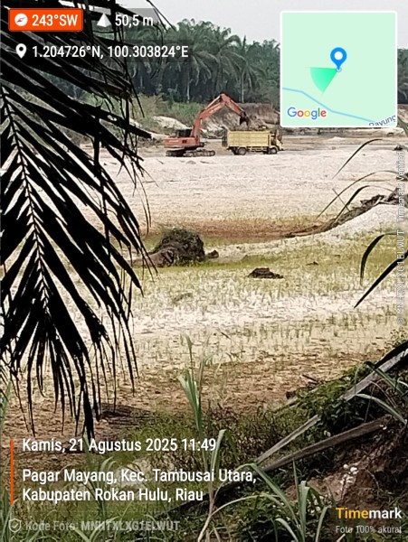 Galian C Ilegal di Tambusai Utara Terus Beroperasi, LSM Baladika Adiyaksa Nusantara Desak Pemda Rokan Hulu Bertindak Tegas
