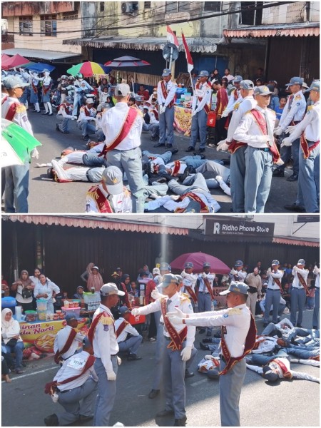 Kemeriahan Pawai Baris Berbaris (PBB) Dalam Rangka Memperingati Hari Ulang Tahun (HUT) ke-81 Republik Indonesia