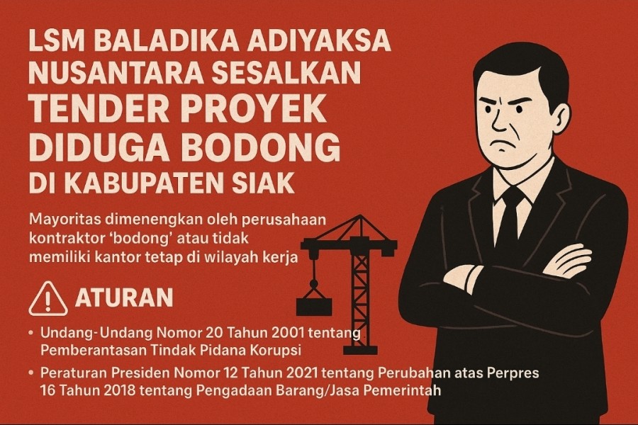 LSM Baladika Adiyaksa Nusantara Sesalkan Tender Proyek Diduga Bodong di Kabupaten Siak