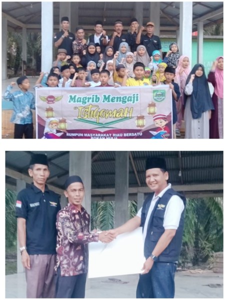 Semarakkan Magrib Mengaji, Basnaz dan RMRB Rohul Bantu Pembangunan LPQ Darul Muchlisin Tandun