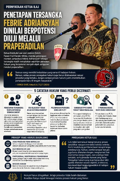 Ketua ILAJ Nilai Penetapan Tersangka Febrie Adriansyah Berpotensi Diuji di Praperadilan