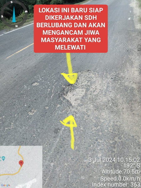 Jalan Nasional Yang Baru Siap Dikerjakan Berlubng, LSM KPK Bersma Masyarakat Akan Laporkan  Ke Kementrian  PUPR dan APH