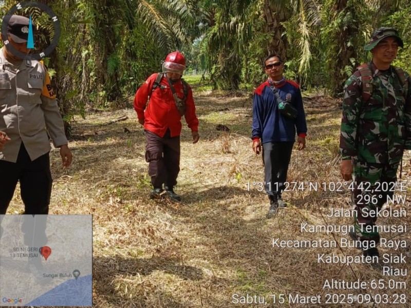 Serda Candra Ok Kurniawan Awasi Temusai dari Karhutla: Patroli Gabungan Pastikan Keamanan Bungaraya di Hari Sabtu