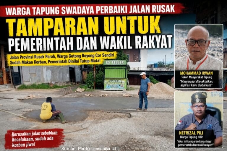 Warga Tapung Swadaya Cor Jalan Rusak, Potret Kekecewaan atas Lambannya Penanganan Infrastruktur