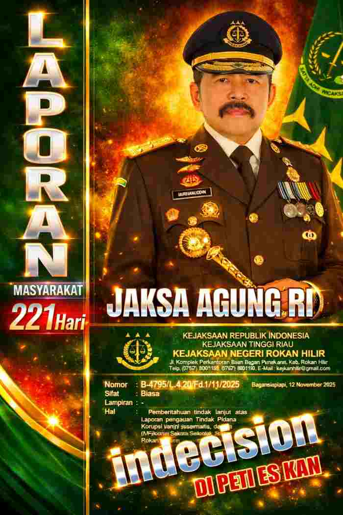 221 Hari Menunggu Kepastian, Prof. Sutan Nasomal Minta Jaksa Agung RI Ambil Alih Supervisi Penanganan Dugaan Korupsi Dana BOS Rp.2.8 Miliar di Rokan Hilir