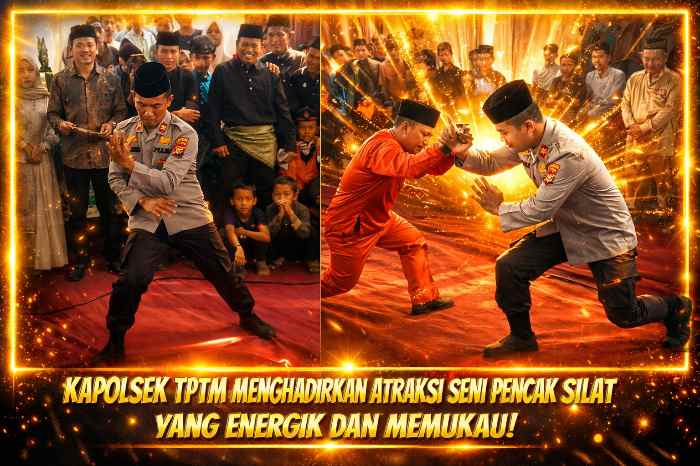 Polri 4.0: Kapolsek TPTM Hadiri Pesta Pernikahan Tampilkan Seni Bela Diri, Bukti Polisi Tidak Hanya Menjaga, Tapi Juga Melestarikan Budaya Bangsa