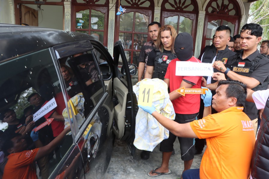 Polres Aceh Barat Gelar Rekonstruksi Kasus Pembunuhan di Lorong Kuini