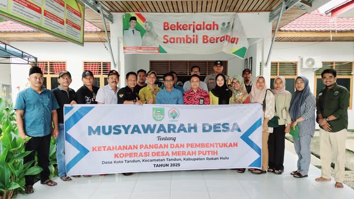 Koperasi Merah Putih Koto Tandun Resmi Dibentuk, Samsul Bahri Terpilih sebagai Ketua