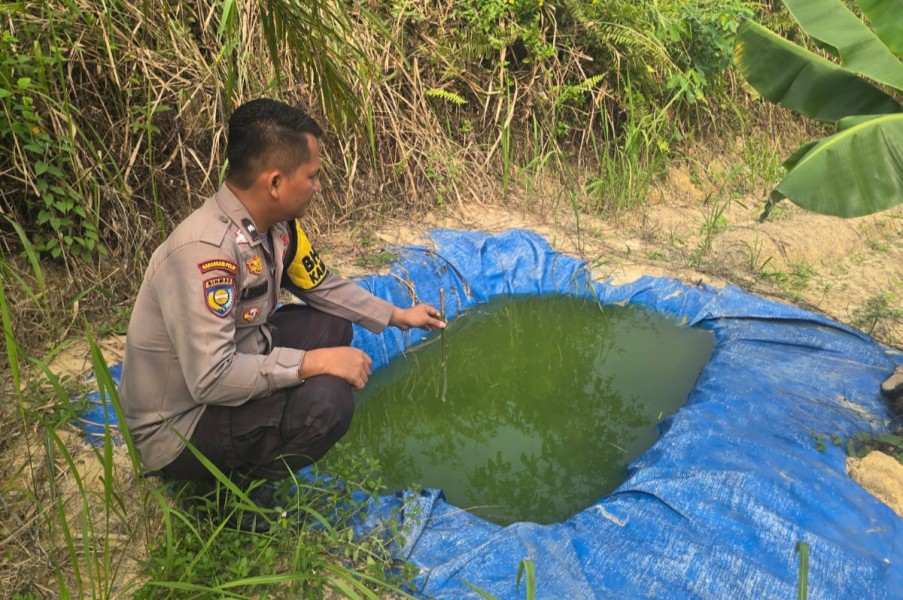 Polsek Minas Dukung Ketahanan Pangan, Kelompok Tani Minas Barat Siapkan Embung untuk Lahan Jagung