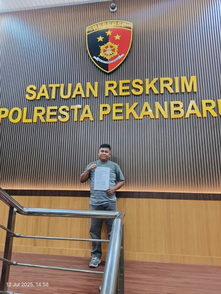Muhajirin Resmi Laporkan Dugaan Pemalsuan Surat Keterangan Hilang Ijazah Bistamam ke Polresta Pekanbaru