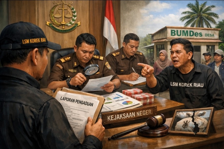 LSM KOREK Riau Laporkan Dugaan Penyimpangan Pengelolaan BUMDes Rantau Sakti ke Kejari Rohul